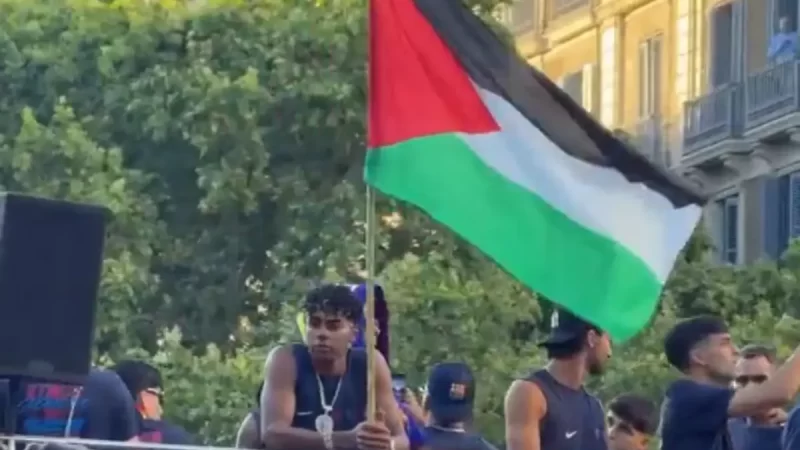 Israel reprocha a Lamine Yamal por «incitar al odio» al mostrar la bandera de Palestina; hay 600